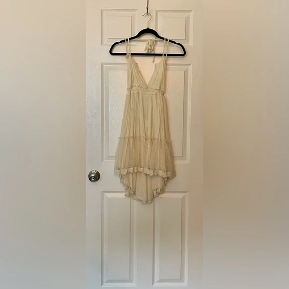 strapless midi cocktail dress Embroidered Strapless Tea Length Dress 10 / Powder